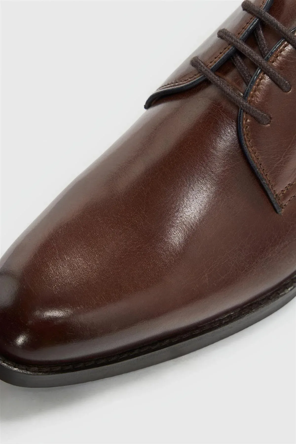 Men’s Leather Lace Up Derby Dress Shoes - Taylor - Brown
