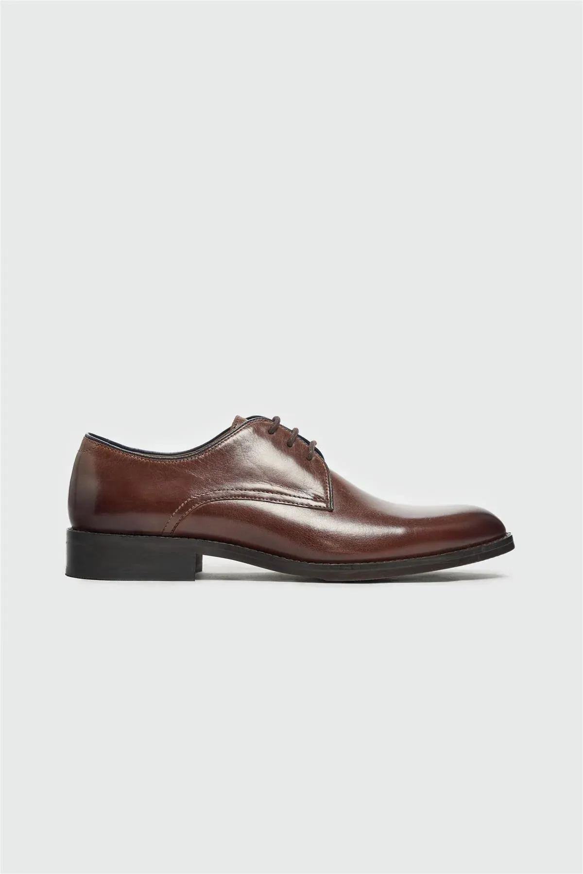 Men’s Leather Lace Up Derby Dress Shoes - Taylor - Brown