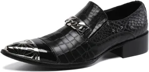 Men's Leather Shoes, Simple Stone Pattern Men's Dress Shoes, Wedding Party Banquet Nightclub Stage Host Barber Uniform Office Work Shoes