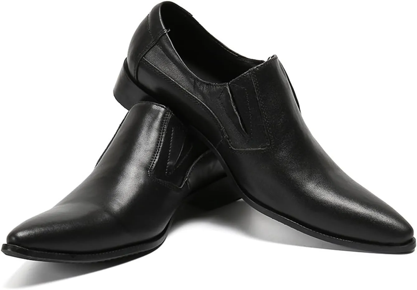 Men's Leather Shoes, Simple Temperament Breathable Men's Business Casual Dress Shoes, Wedding Party Banquet Nightclub Stage Host Barber Uniform Office Work Shoes