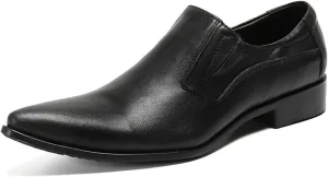 Men's Leather Shoes, Simple Temperament Breathable Men's Business Casual Dress Shoes, Wedding Party Banquet Nightclub Stage Host Barber Uniform Office Work Shoes