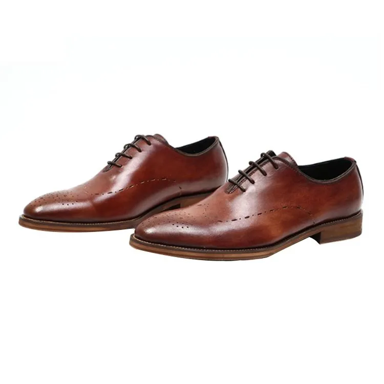 Men's Perforated Derby Dress Shoes in Full Grain Leather