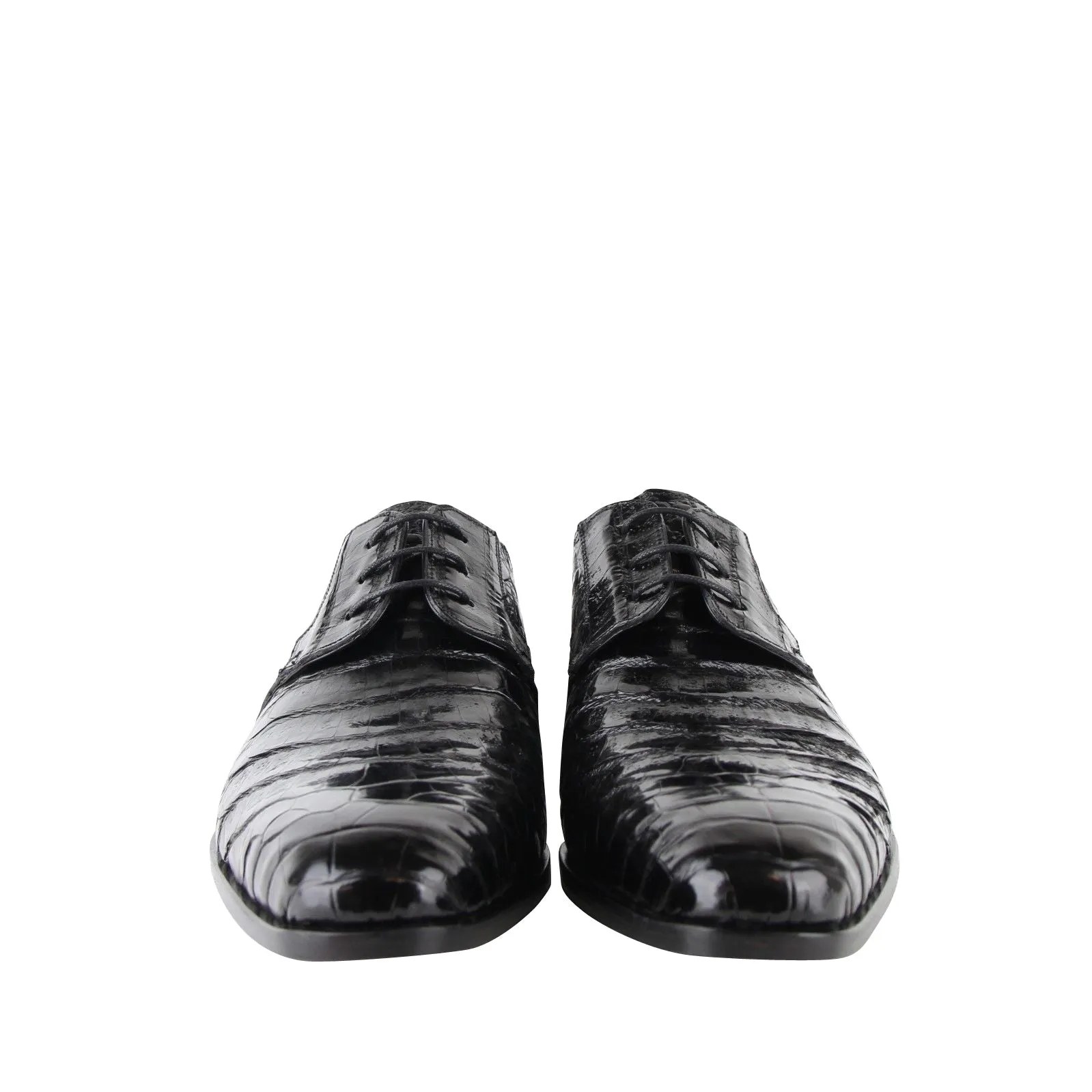 Mezlan Men's Derby Lace Up  Crocodile Dress Shoes