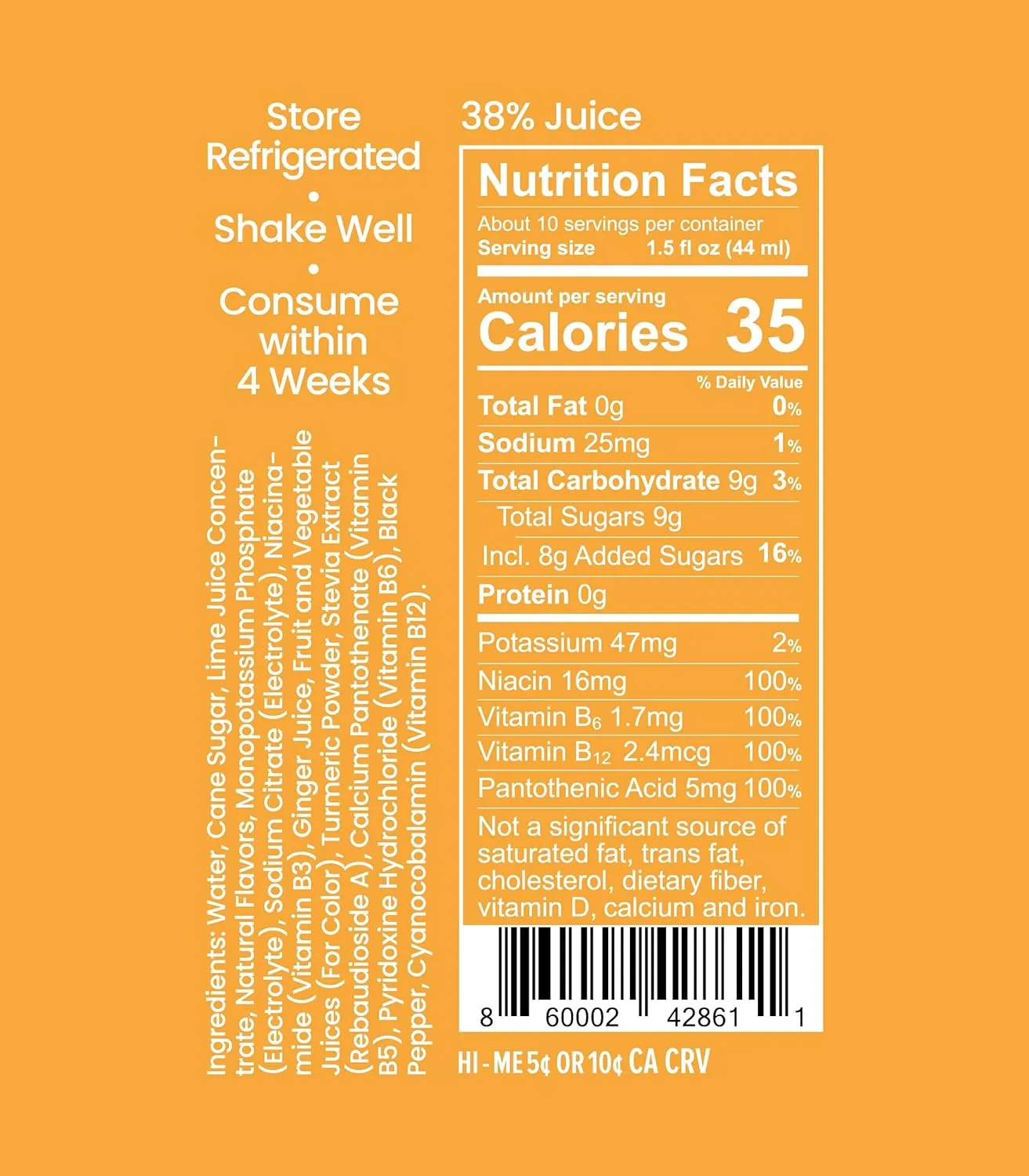 Modica Turmeric Ginger Mule - Premium Non-Alcoholic Cocktail & Mocktail Mixer (10 Servings) Created by Award-Winning Mixologist