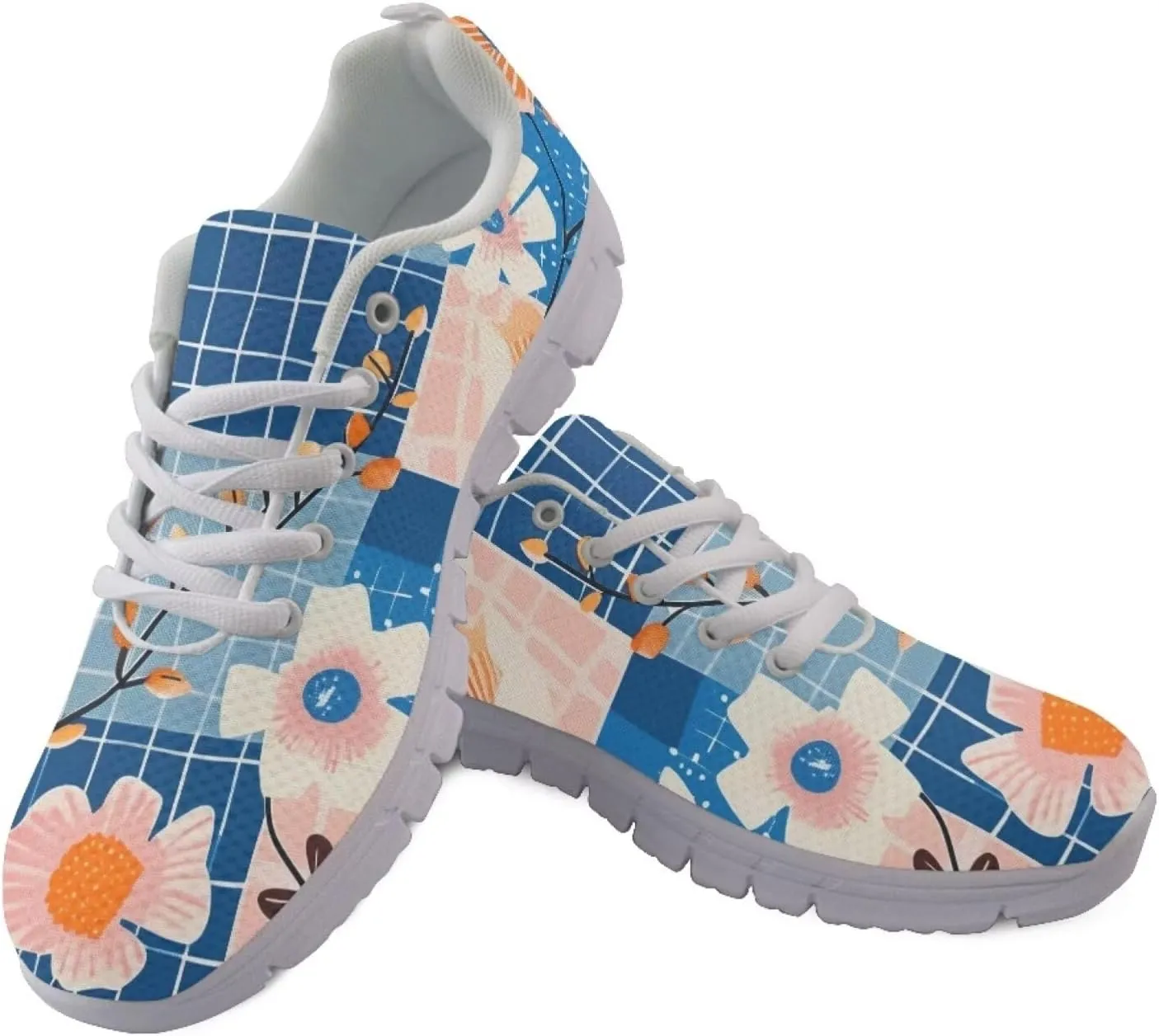 Modysero Shoes for Women Lace Up Tennis Shoes Daily Casual Womens Running Shoes with Mesh Breathable Ladies Footwear