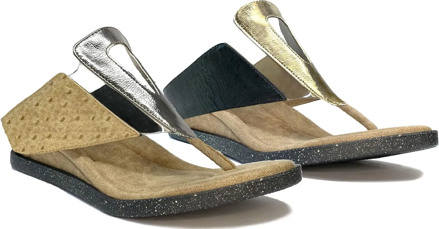 Modzori Grazia Women's Low Wedge Reversible Sandal