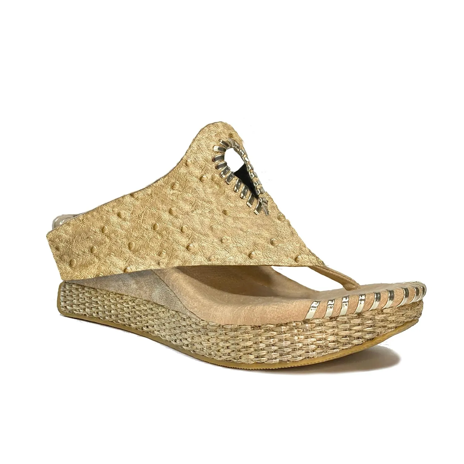 Modzori Lucia Women's Mid Wedge Reversible Sandal Tan/Black 10
