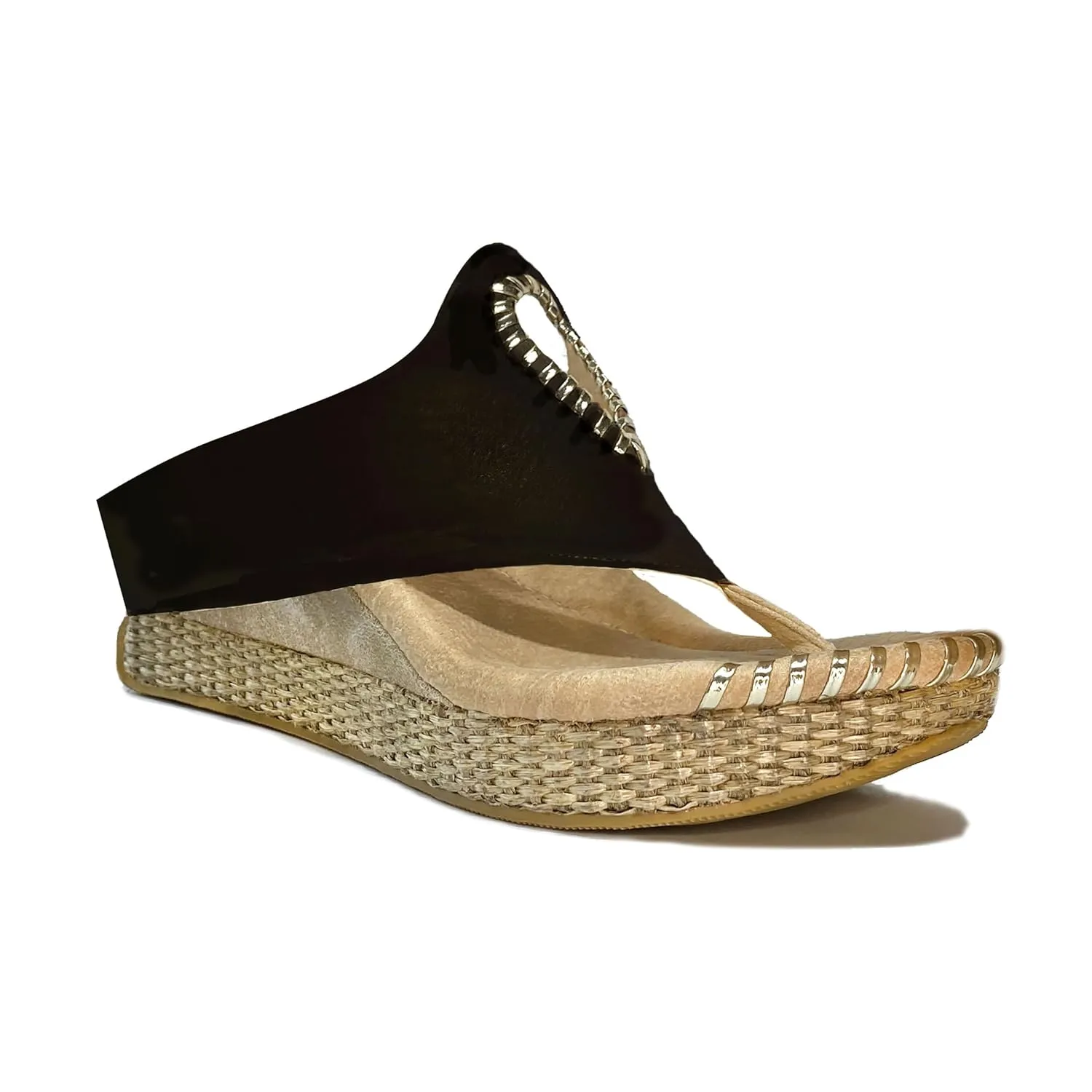 Modzori Lucia Women's Mid Wedge Reversible Sandal Tan/Black 10