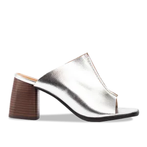 Mule with sculptural heel