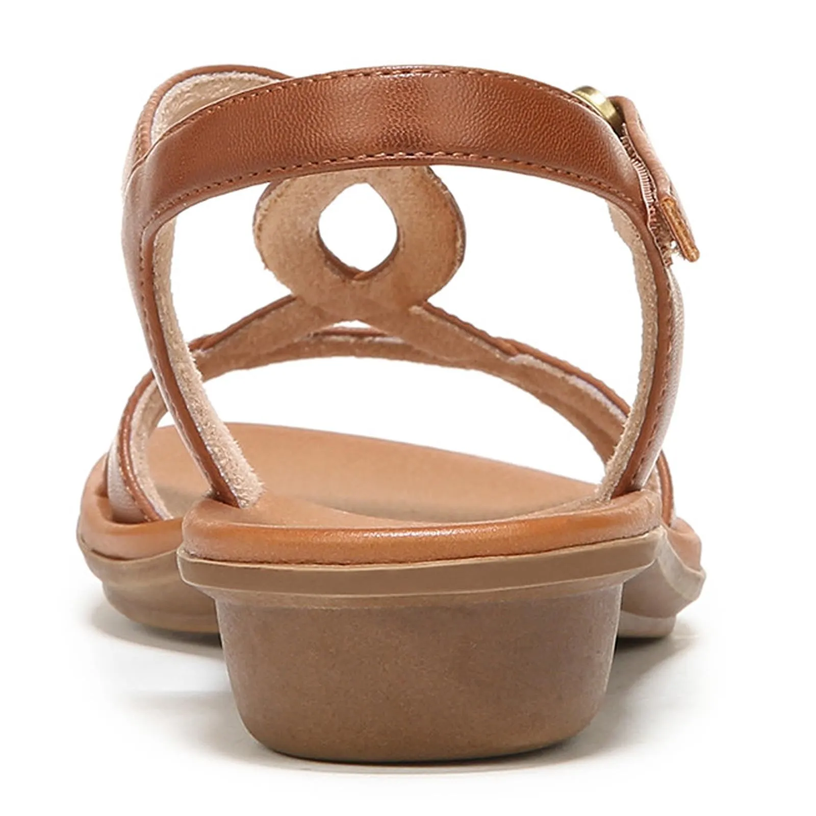 Naturalizer SOUL Womens Solo Strappy Flat Memory Foam Casual Sandals,Toffee Brown,10M