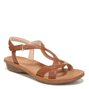 Naturalizer SOUL Womens Solo Strappy Flat Memory Foam Casual Sandals,Toffee Brown,10M
