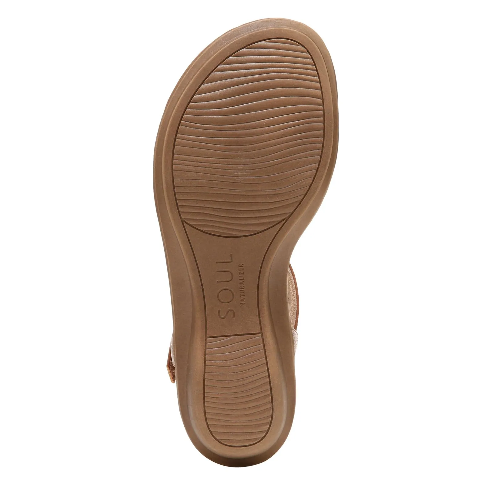 Naturalizer SOUL Womens Solo Strappy Flat Memory Foam Casual Sandals,Toffee Brown,10M