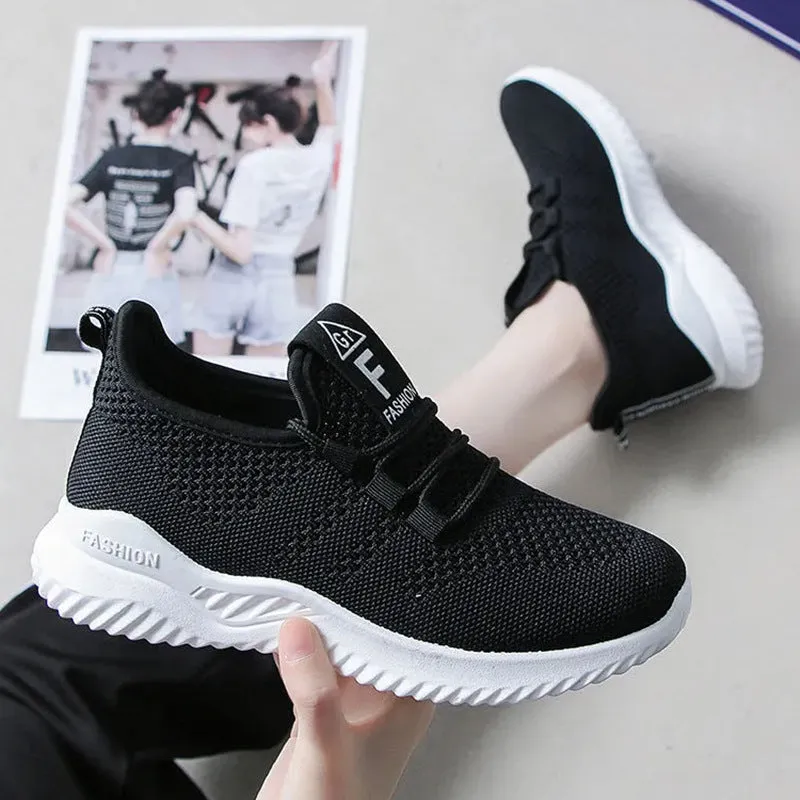 New Fly-Kit Mesh Women's Casual Sneaker Fashion Trend Korean Style Breathable Yeezy Foreign Trade Wholesale Shoes