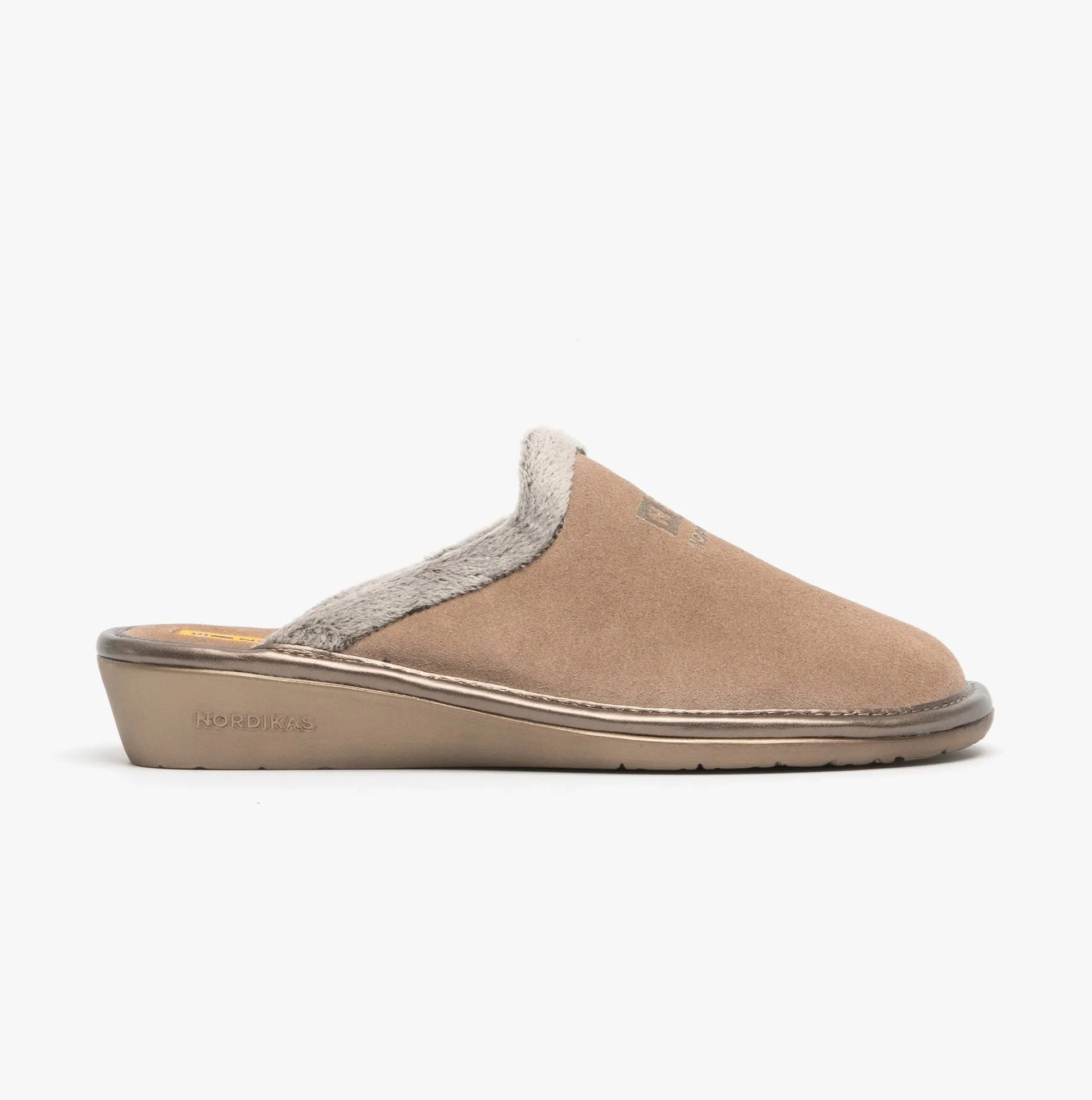 Nordikas 238 (AFELPADO) Womens Suede Mule Slippers Brown