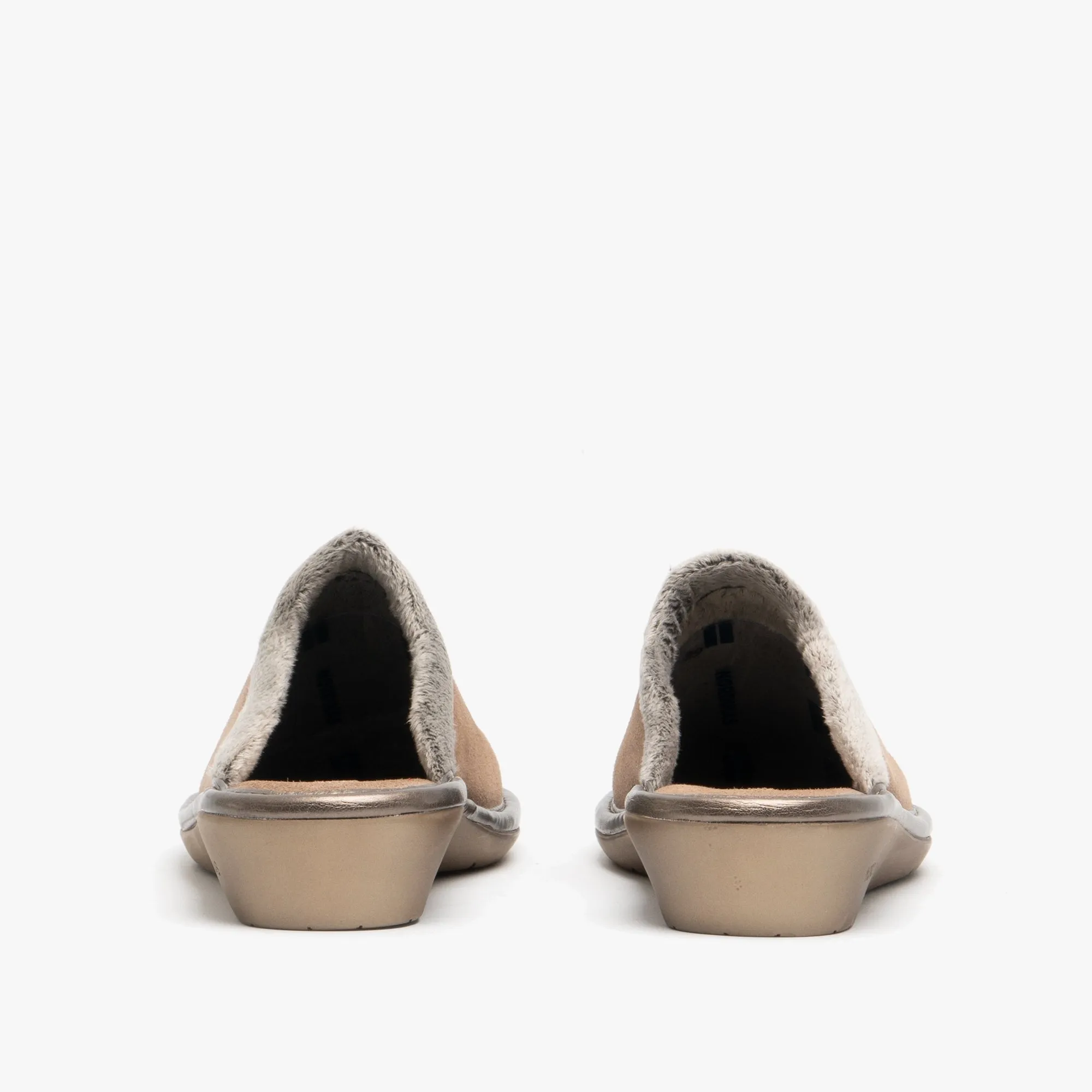 Nordikas 238 (AFELPADO) Womens Suede Mule Slippers Brown
