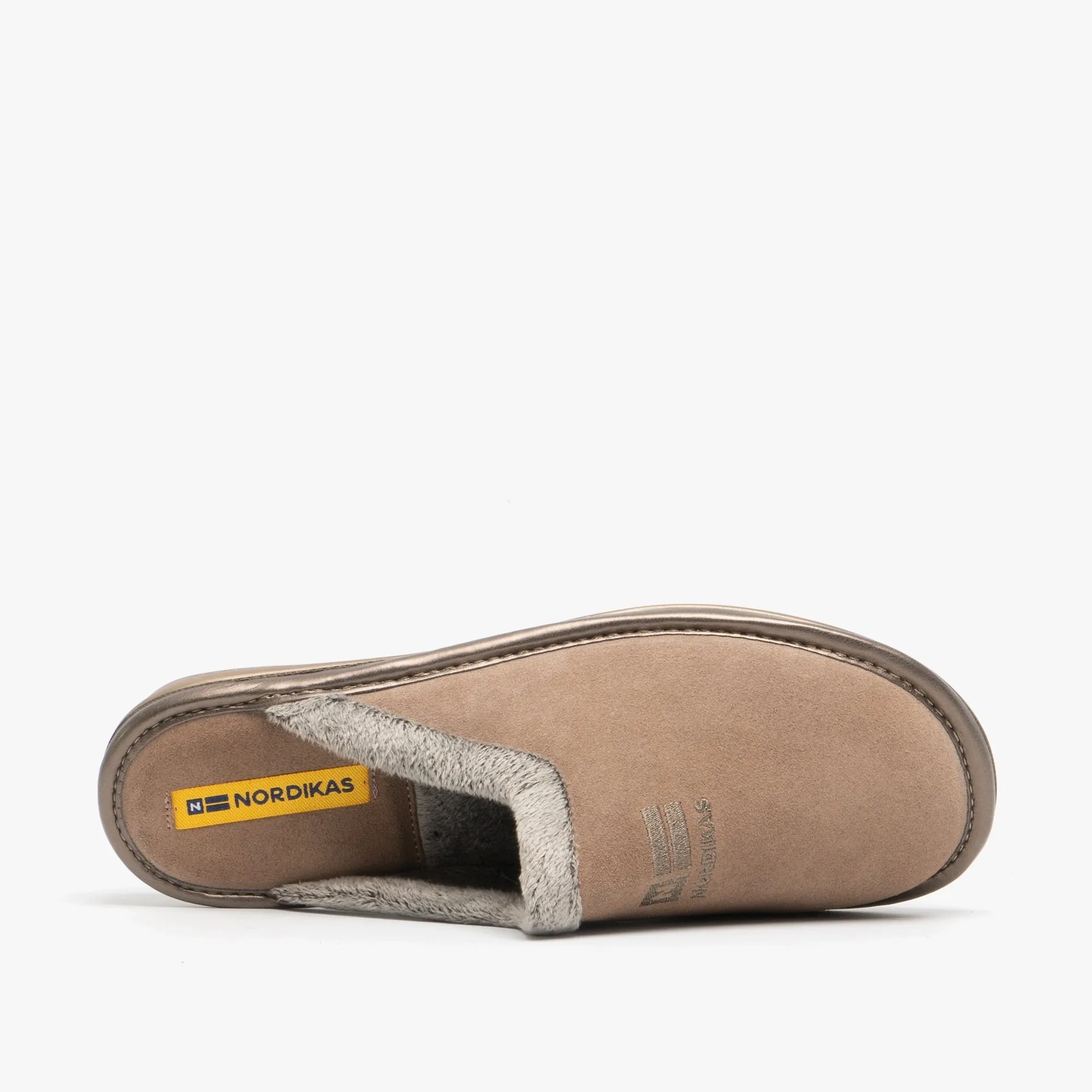 Nordikas 238 (AFELPADO) Womens Suede Mule Slippers Brown