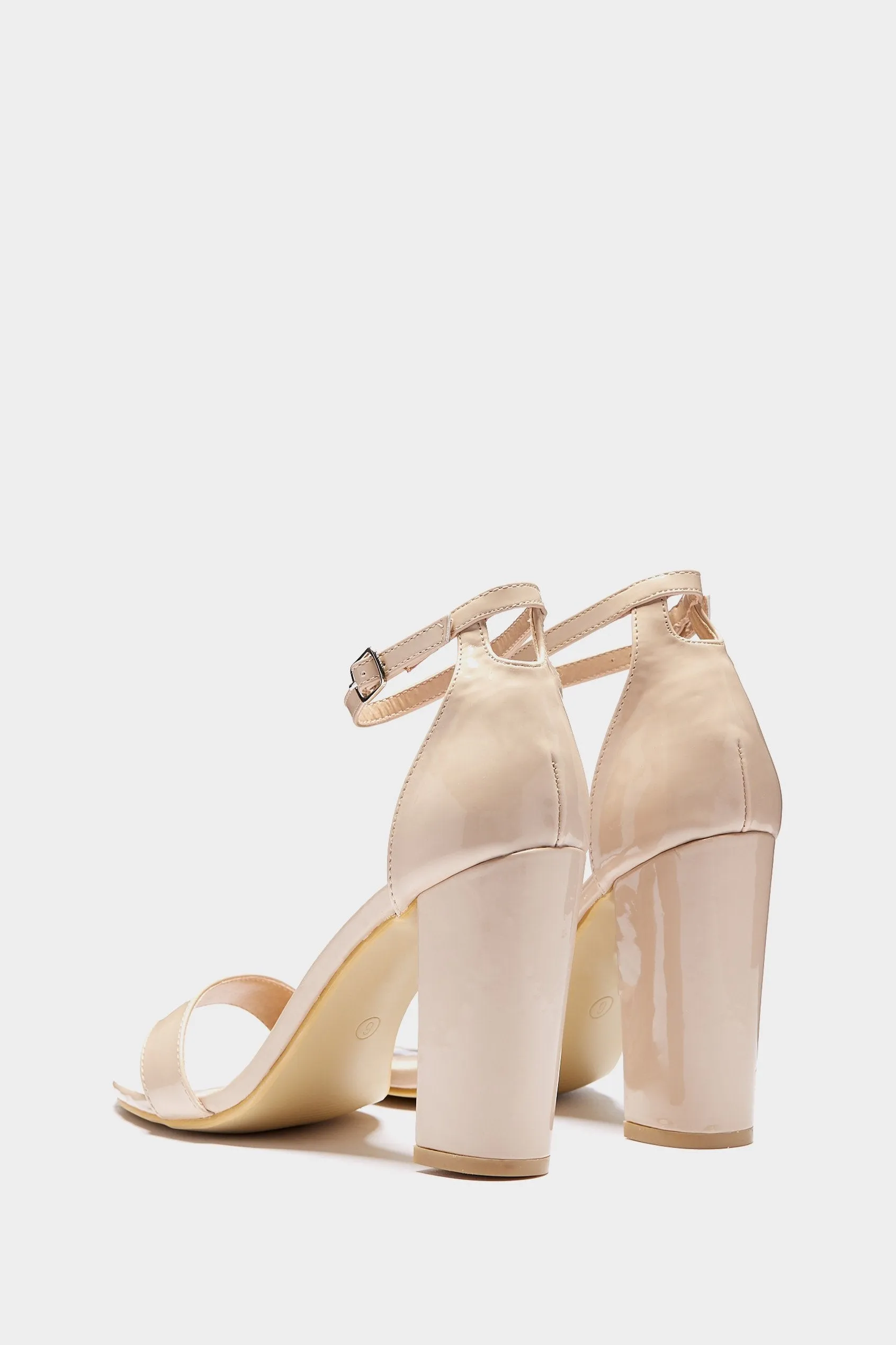 Nude Block Heel Strappy Sandal