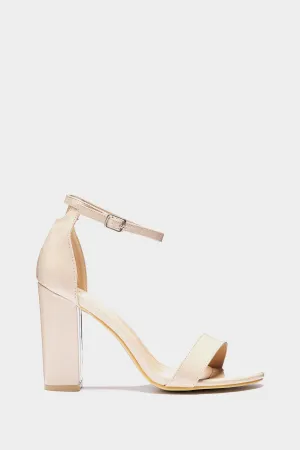 Nude Block Heel Strappy Sandal