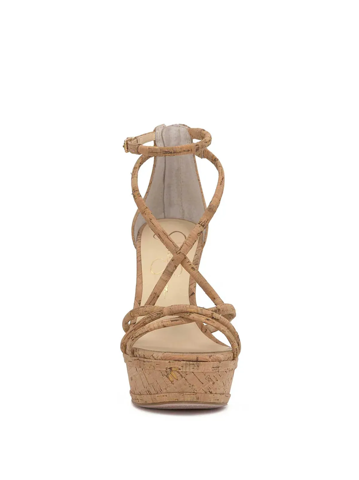 Olype Strappy Wedge Sandal in Black