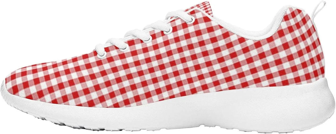 Pitovozu Yellow Squares Orange Black Plaid Sneaker Women Athletic Shoes Running Shoes Sports Sneaker Walking Shoes Gifts for Travel