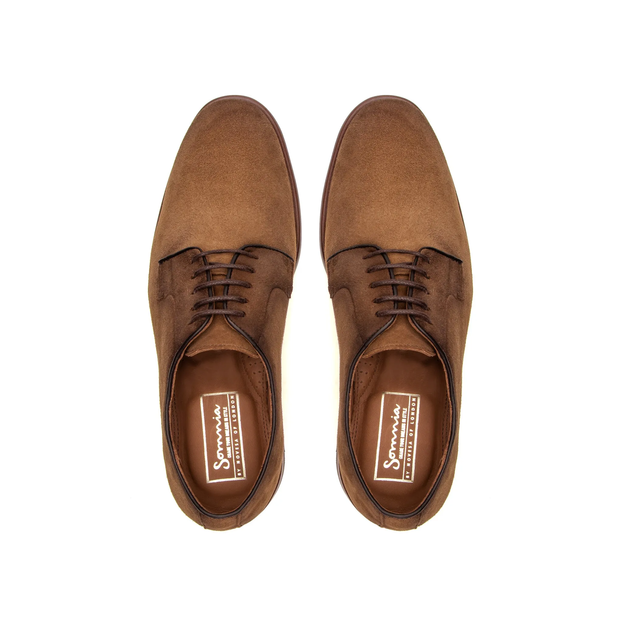 Plain Toe Derby in Nubuck Brown