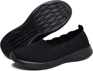 poemlady Women's Slip on Loafer Shoes - Mesh Casual Ballet Flat Nurse Walking Sneakers Knit Round Toe Casual Memory Foam Shoes 2235