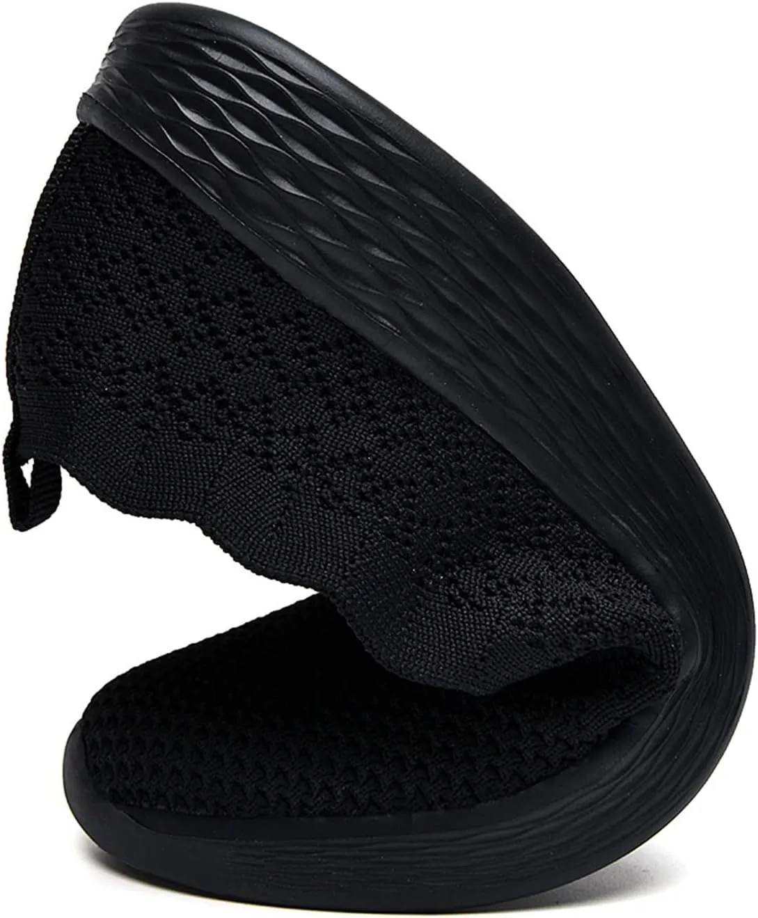 poemlady Women's Slip on Loafer Shoes - Mesh Casual Ballet Flat Nurse Walking Sneakers Knit Round Toe Casual Memory Foam Shoes 2235