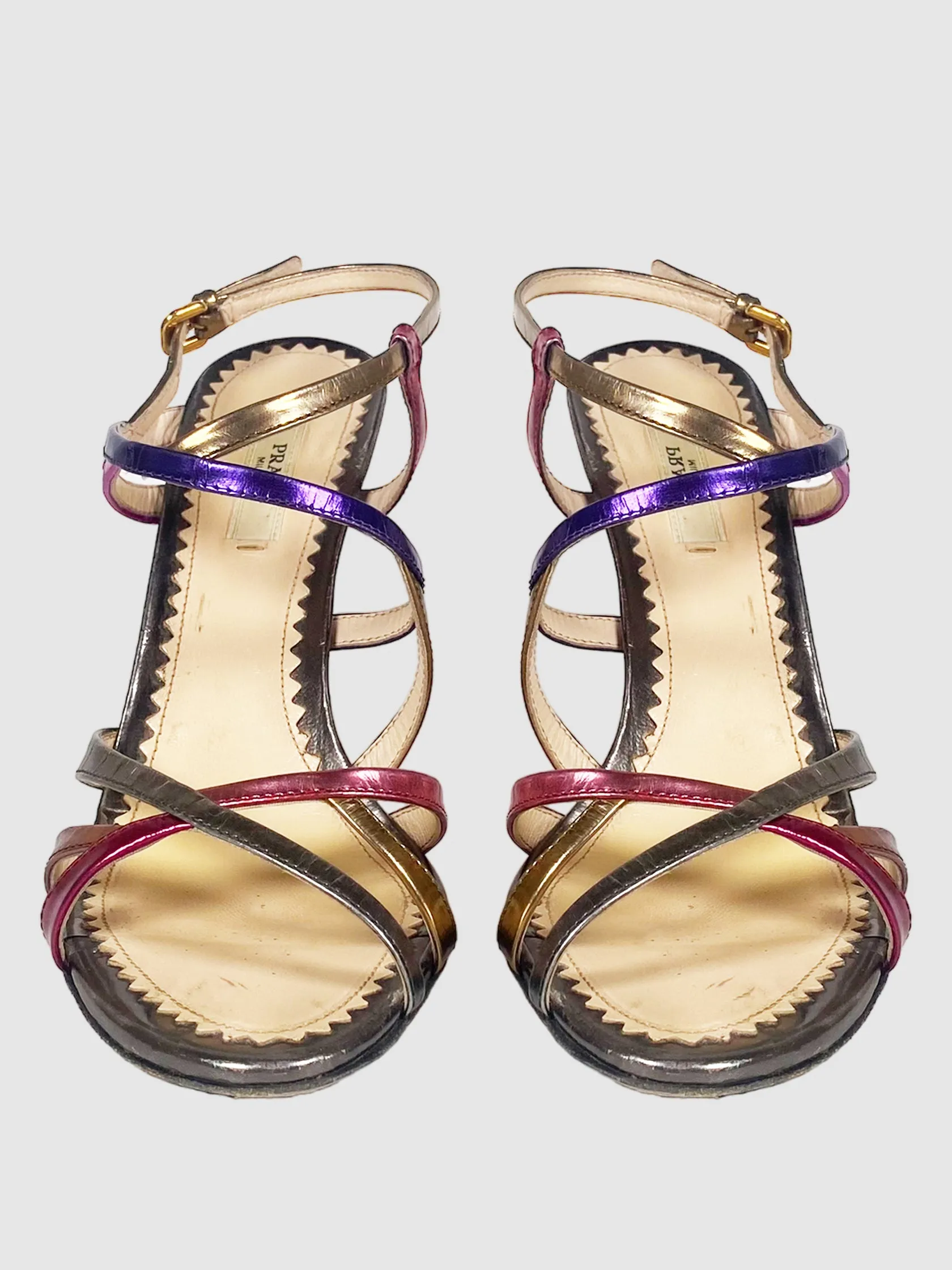Prada Multi Metallic Strappy Sandal - Size 37