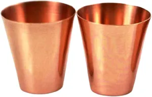 Pure Copper Shot Cups/Glass Collection Set of 2-2oz for for Moscow Mules, Cocktails & Shooters Ice Cold Vodka, Tequila, Whisky