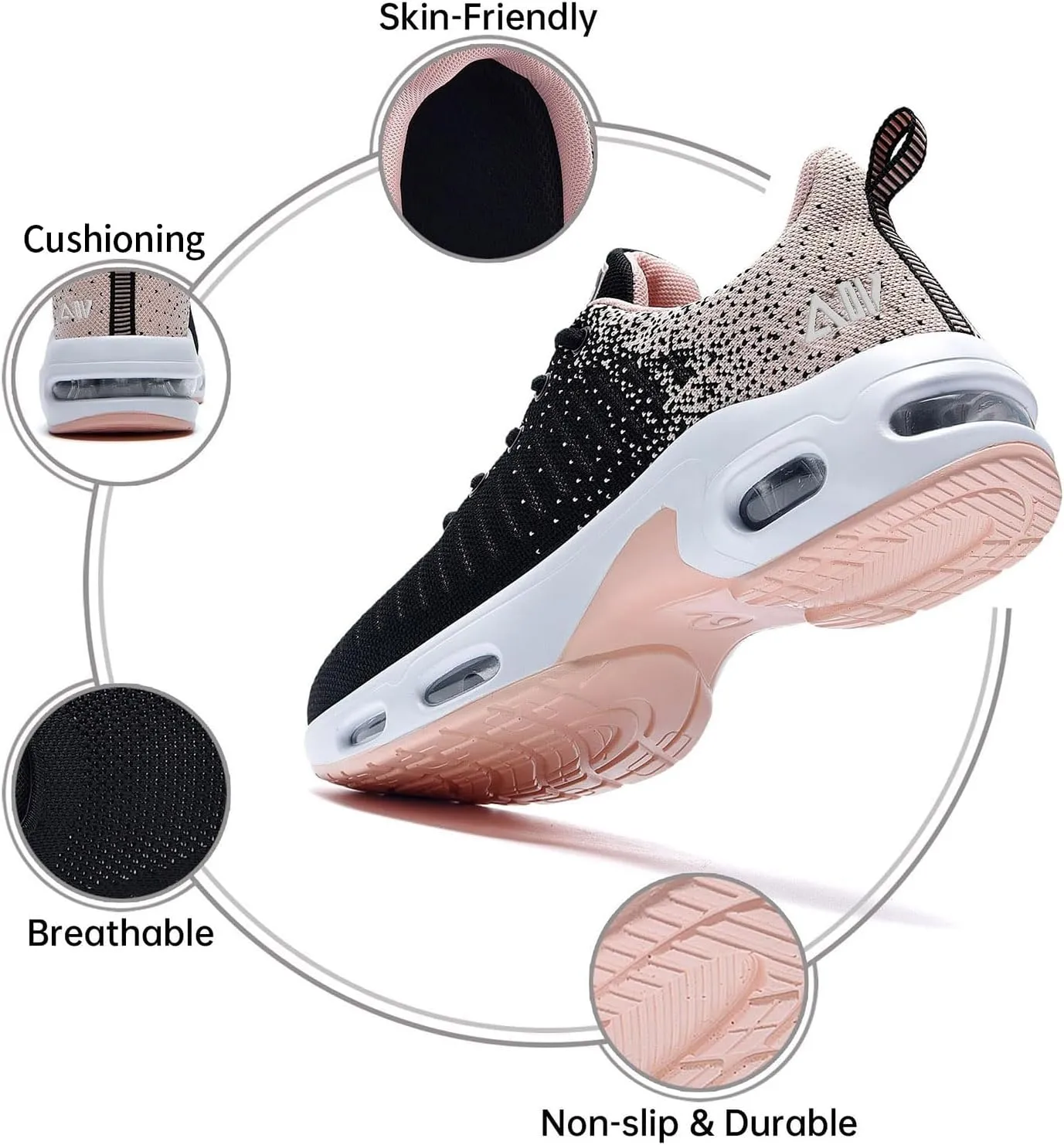 QAUPPE Womens Fashion Lightweight Sports Walking Sneakers Breathable Gym Jogging Running Tennis Shoes US 5.5-11 B(M)…