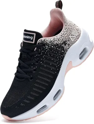 QAUPPE Womens Fashion Lightweight Sports Walking Sneakers Breathable Gym Jogging Running Tennis Shoes US 5.5-11 B(M)…