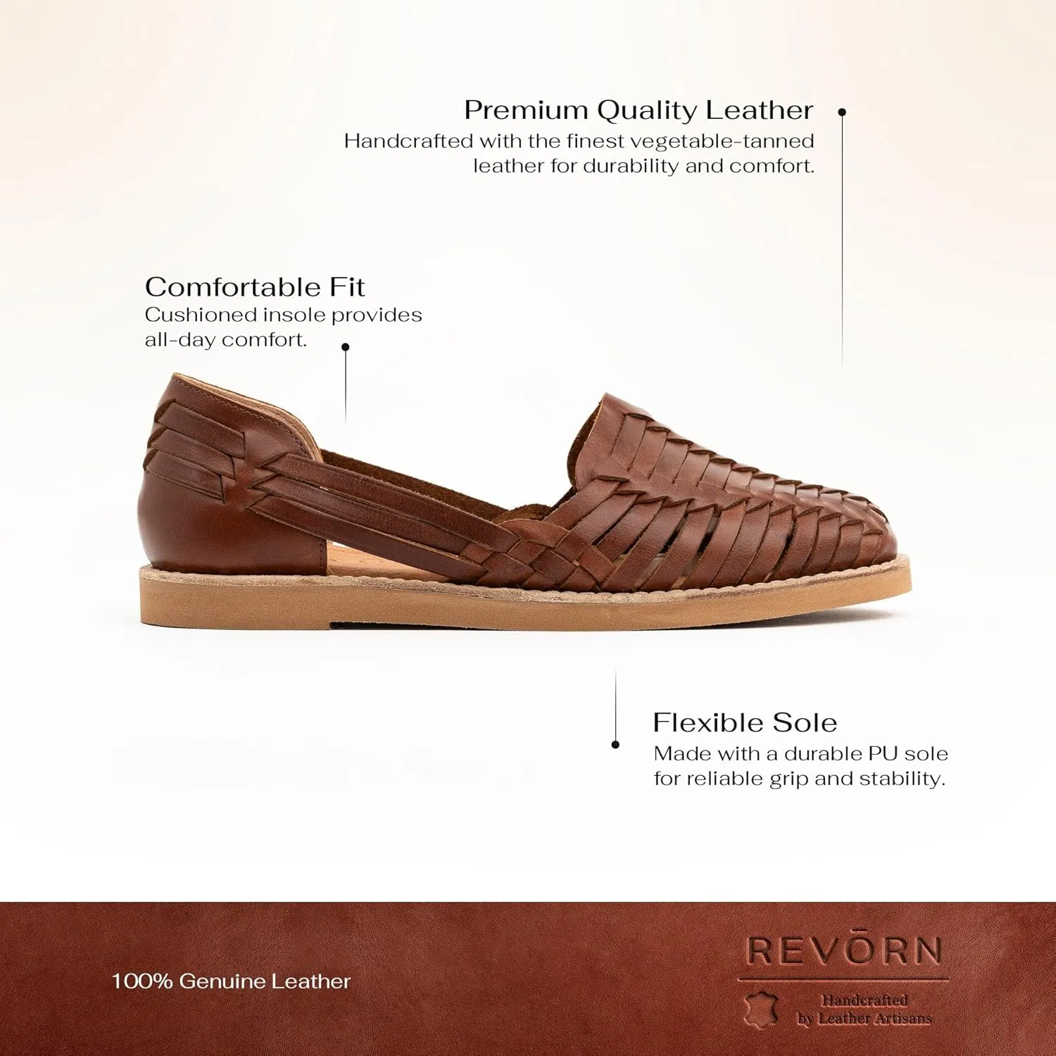 REVORN - SAINT Designer Huarache | Handcrafted Women Sandal | 100% Genuine Leather | Ultra Comfortable Insole | Flexible Sole | Sophisticated Design