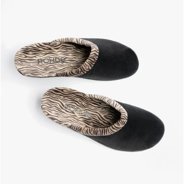 Rohde 2465-90 Womens Slippers Black/Zebra