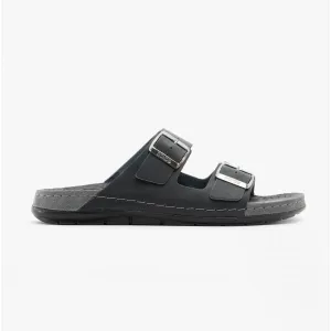 Rohde 5918 Mens Leather Mule Sandals Anthracite
