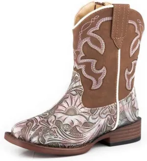 ROPER Toddler Girls Raya Tie Dye Square Toe Casual Boots Mid Calf - Brown, Pink