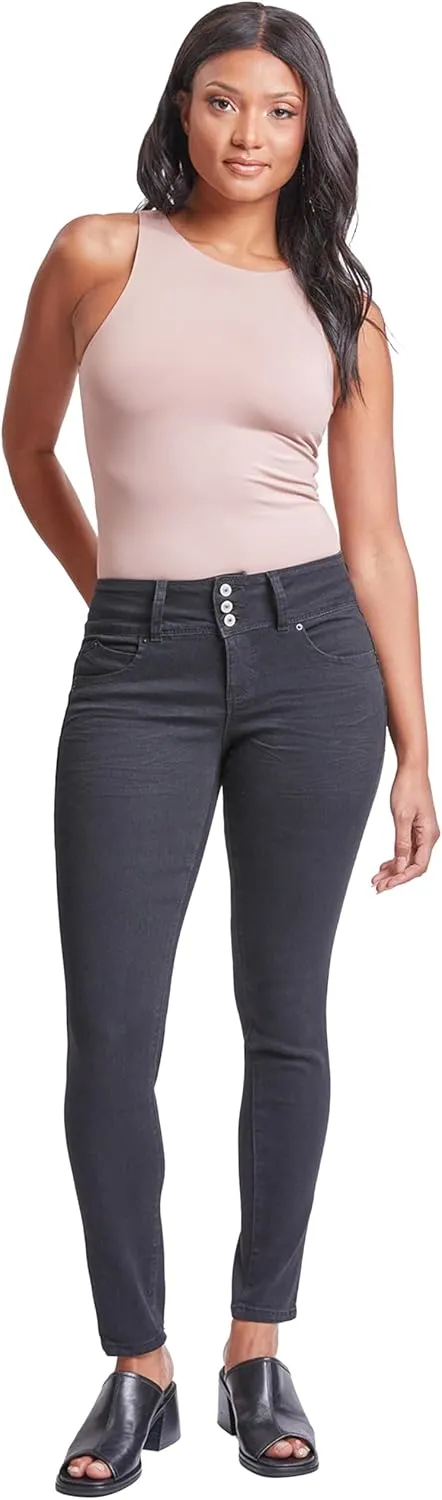 Royalty For Me Womens Women Wannabettabutt 3 Button Skinny Ankle Jean