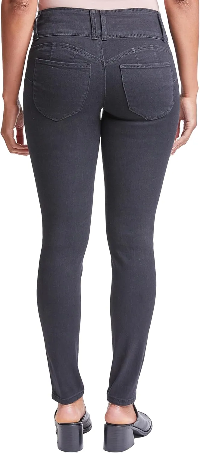 Royalty For Me Womens Women Wannabettabutt 3 Button Skinny Ankle Jean