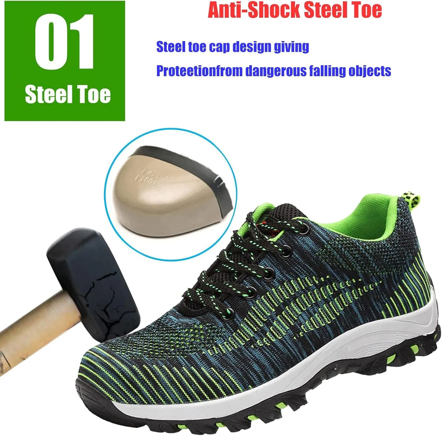 Safety Composite Toe Working Boots,Perfect for Industrial and Construction site, Slippery Kitchen，Manufacture and Warehouse use,