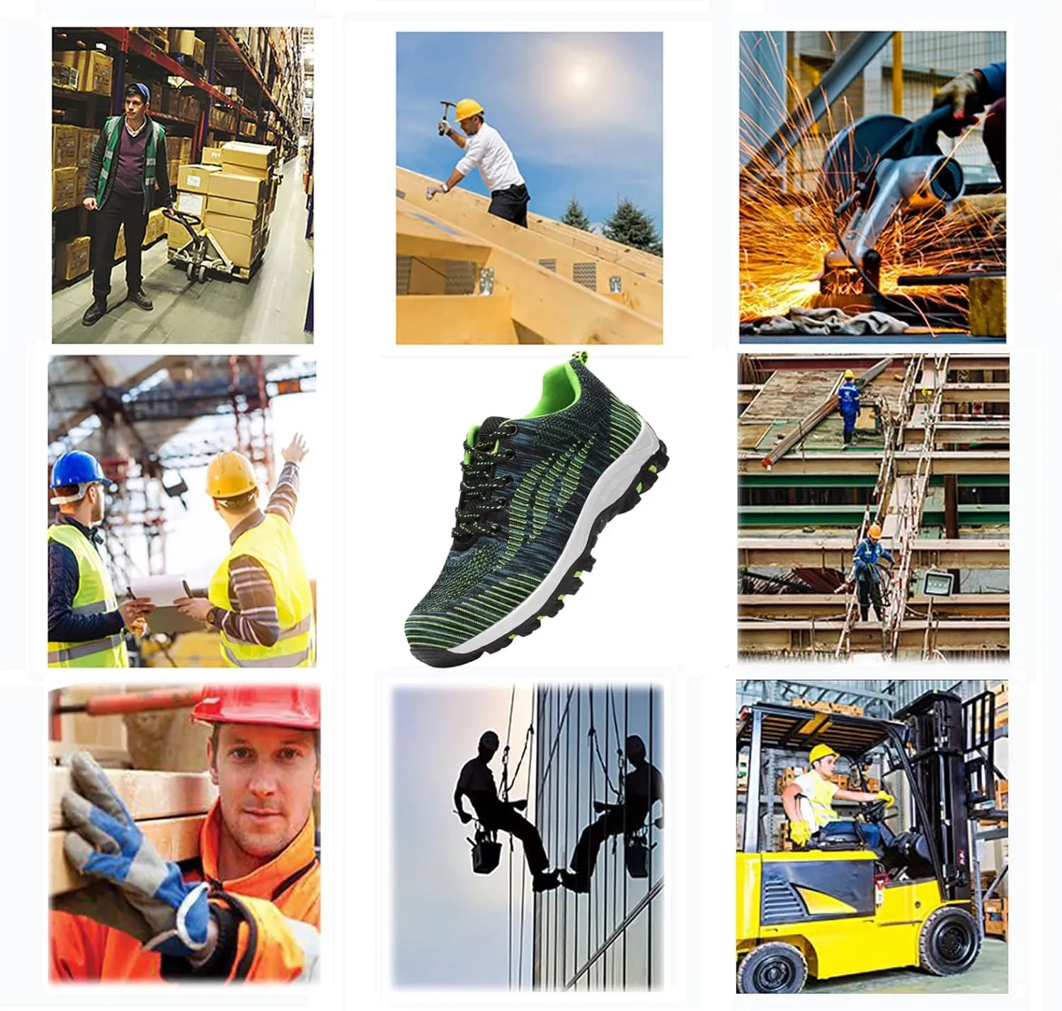 Safety Composite Toe Working Boots,Perfect for Industrial and Construction site, Slippery Kitchen，Manufacture and Warehouse use,