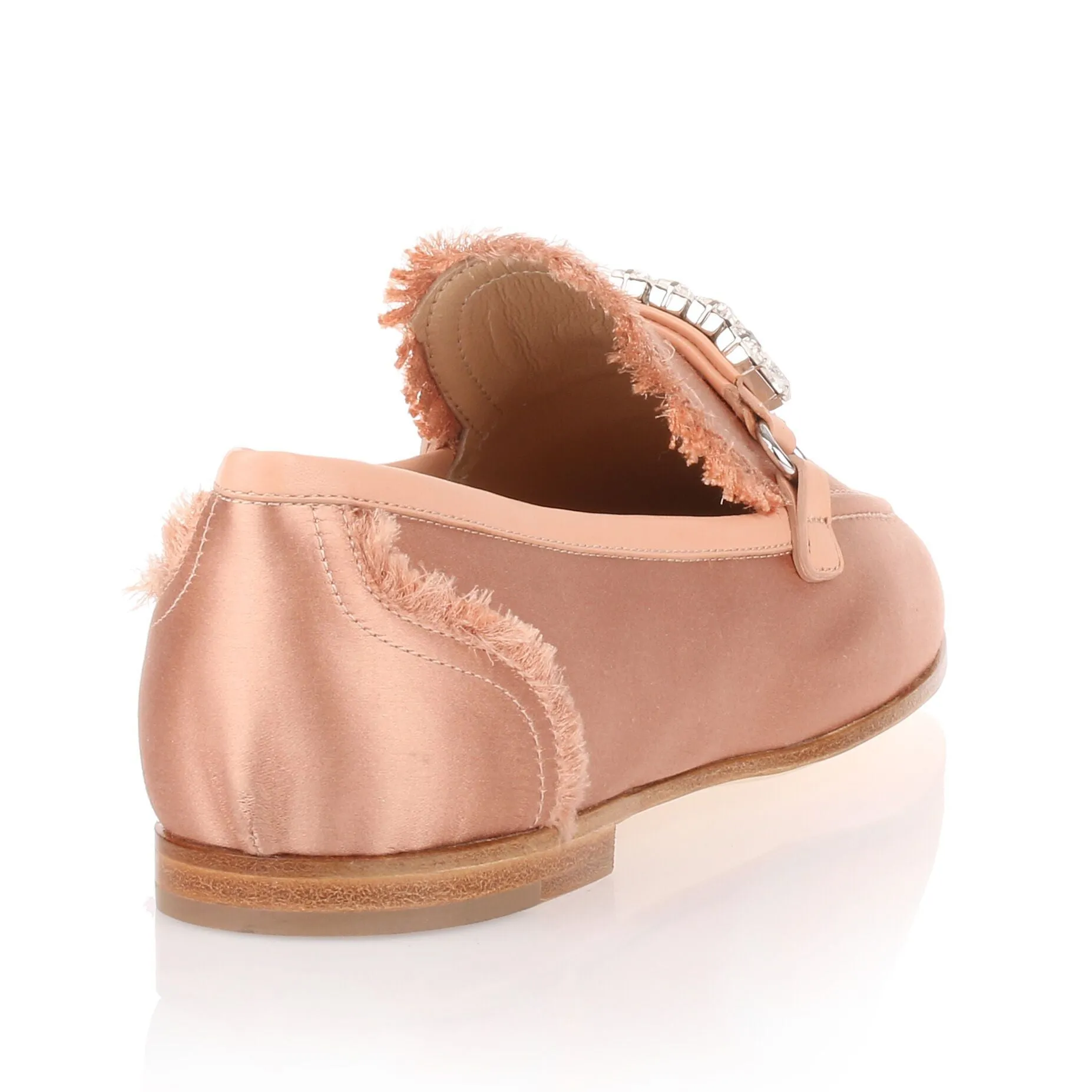 Salmon satin loafer