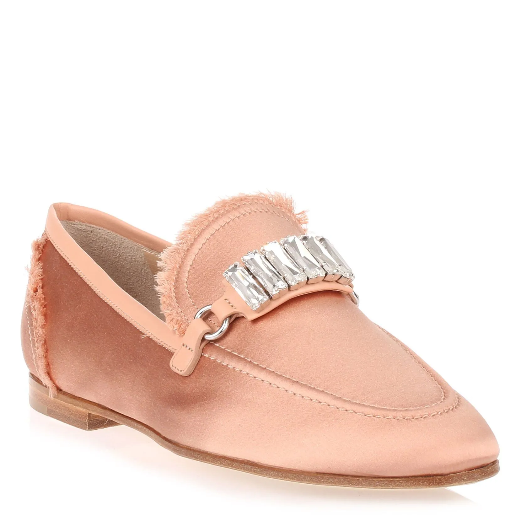 Salmon satin loafer