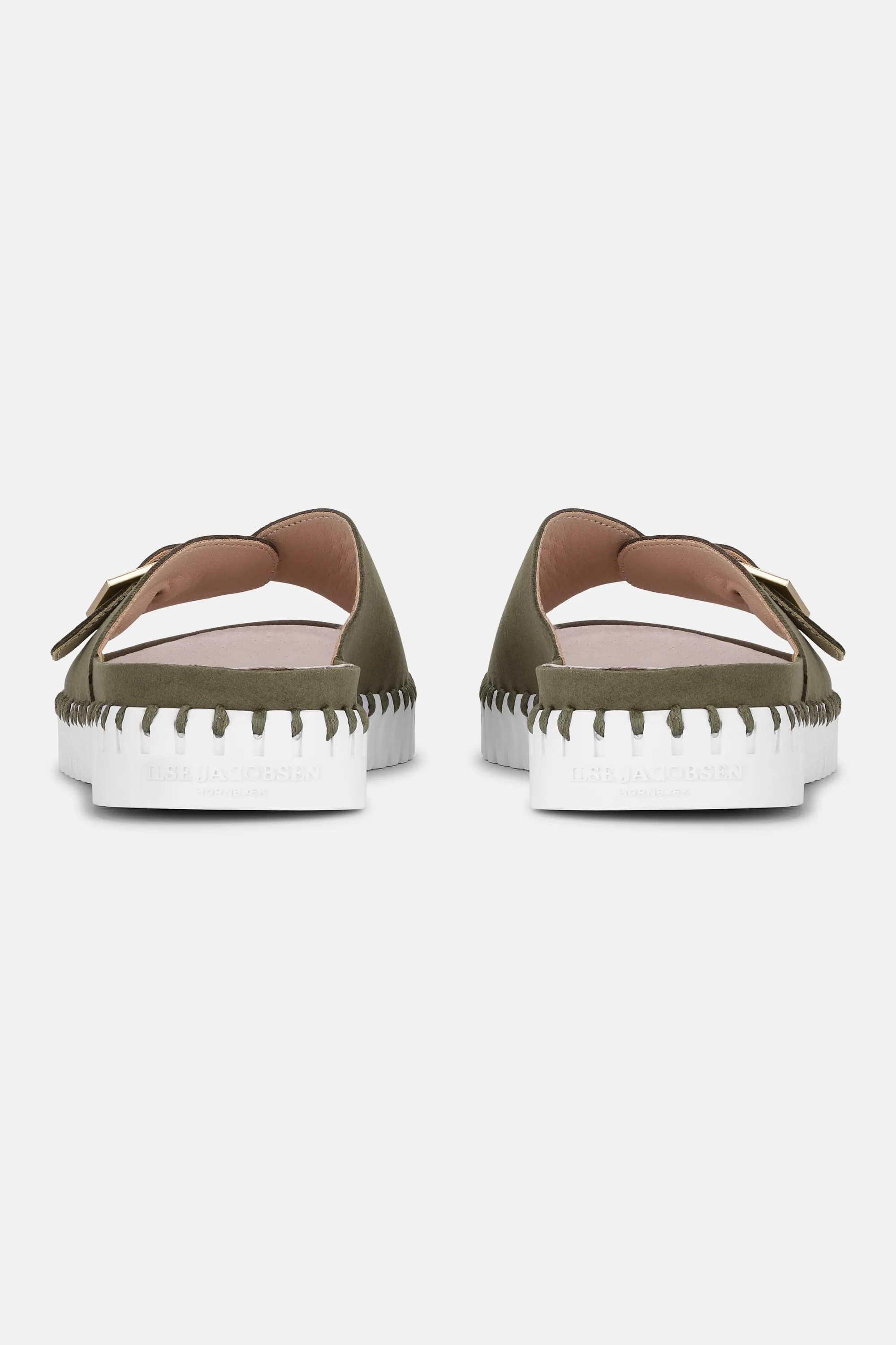 Sandals Buckle - Deep Olive White