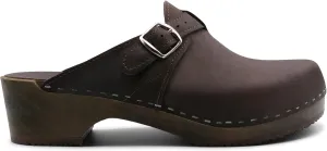 Sandgrens Handmade Swedish Wood Clogs for Men, Low Heel Mule | Halmstad