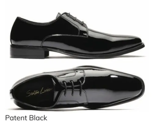 Santino Luciano Black Patent Lace Up Shoe