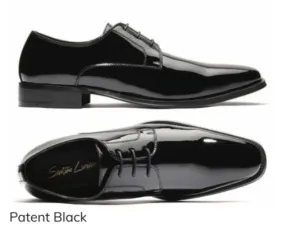 Santino Luciano Black Patent Lace Up Shoe