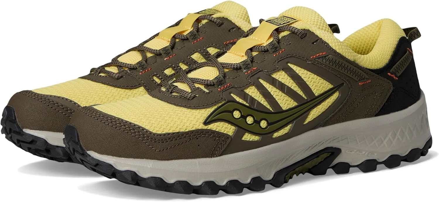 Saucony Unisex Grid Peak Sneaker, Yellow/Walnut, 7.5 US Men