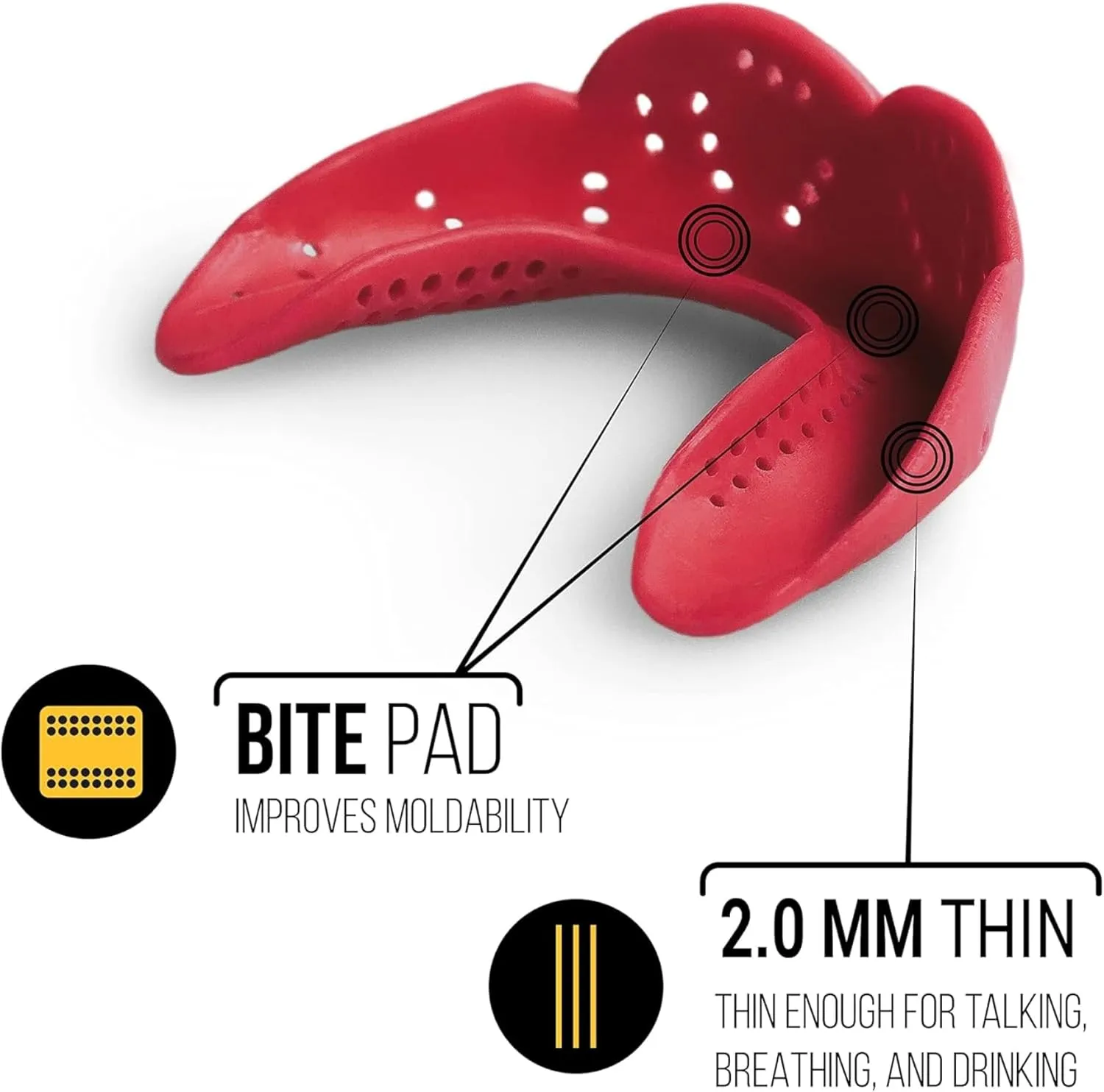SISU Aero Medium Mouthguard, Snow White - 1.6mm Thin - Custom-Molded Fit - Slim Design - Remoldable Up to 20 Times - for Team Sports - Non Toxic