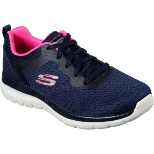 Skechers Women's Bountiful Quick Path Shoes in Navy/Hot Pink