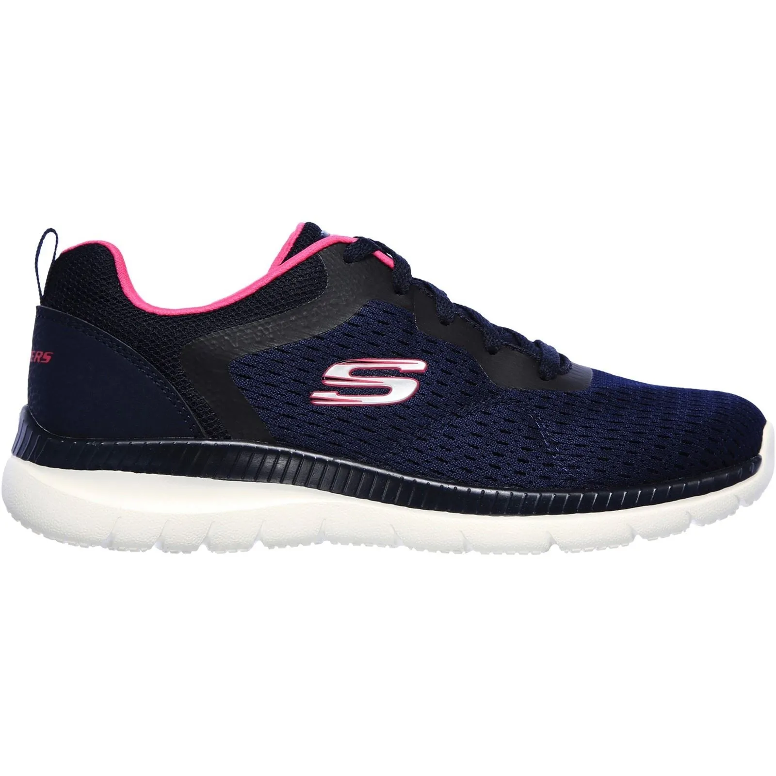 Skechers Women's Bountiful Quick Path Shoes in Navy/Hot Pink