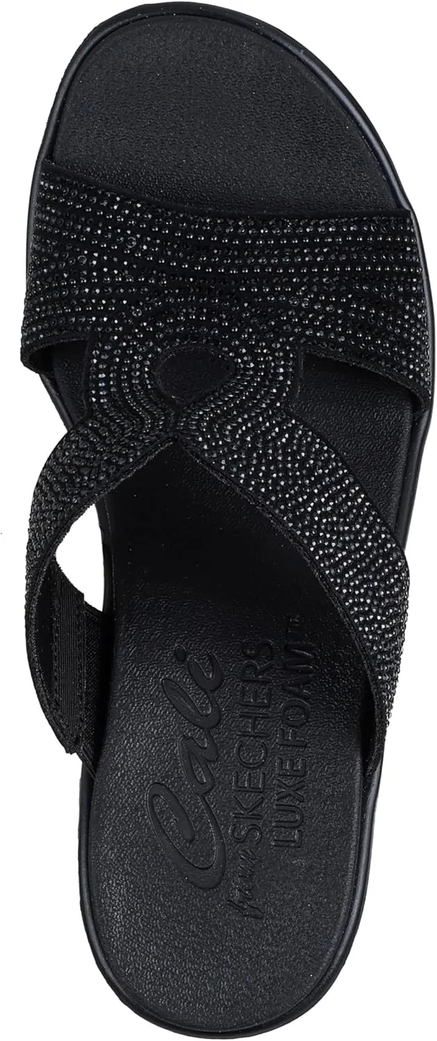Skechers Women's Rumble on-Shining Night Wedge Sandal